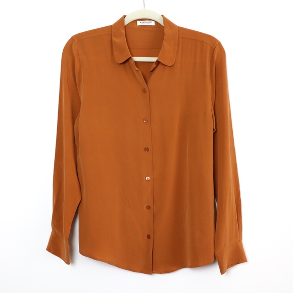 Everlane Tops - Everlane | Silk Burnt Orange Blouse